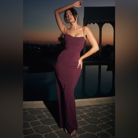 House of CB Dresses & Skirts - House of CB Lani Merlot Corset Maxi Dress Red